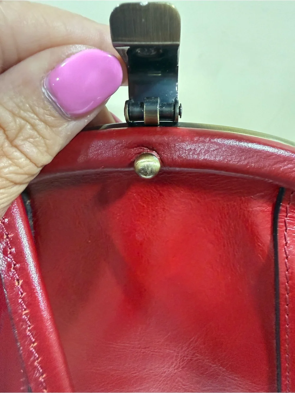Patricia Nash Ruby Red Leather Crossbody Bag